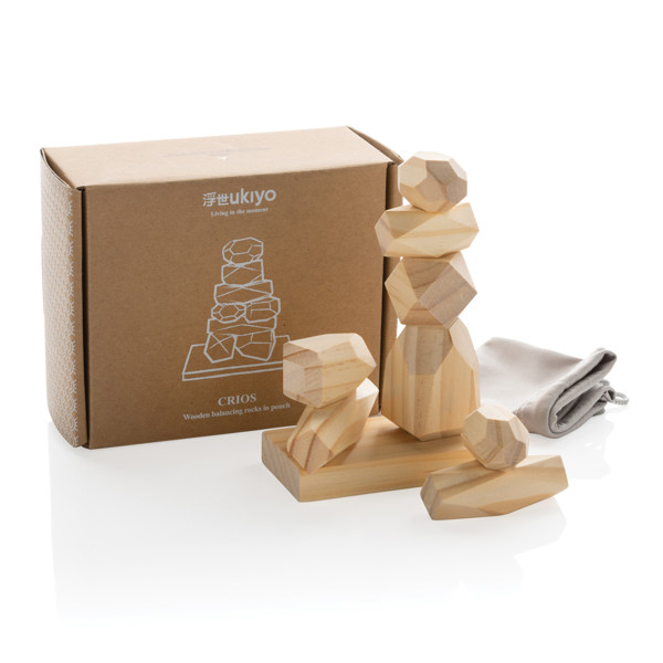 XD - Ukiyo Crios wooden balancing rocks in pouch