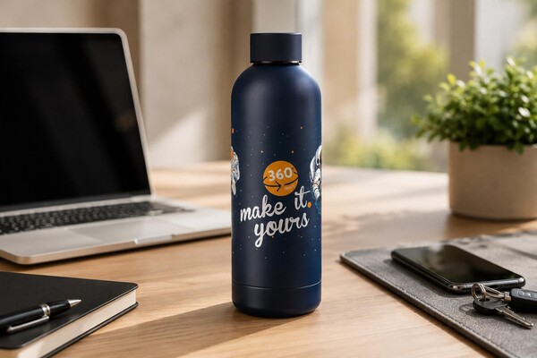 Gourde isotherme Isaiah | Recyclée | 500 ml - bleu marine