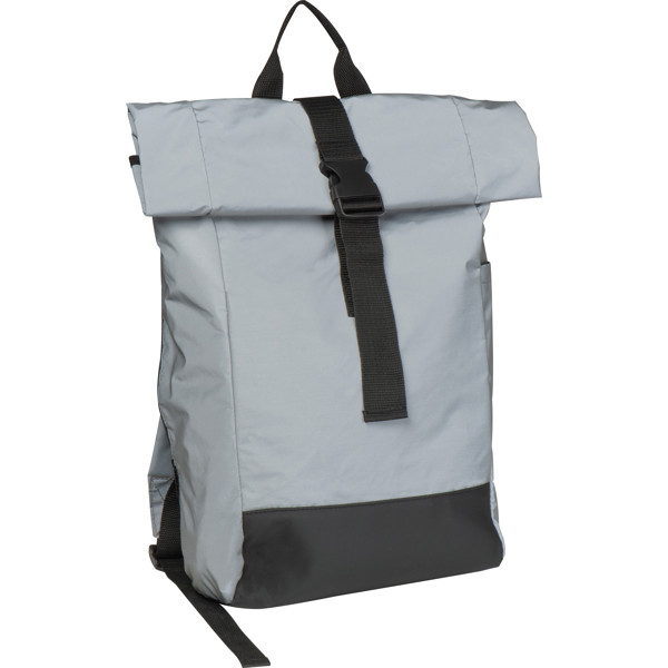 Reflective courier rucksack ANTONI - Silvergrey