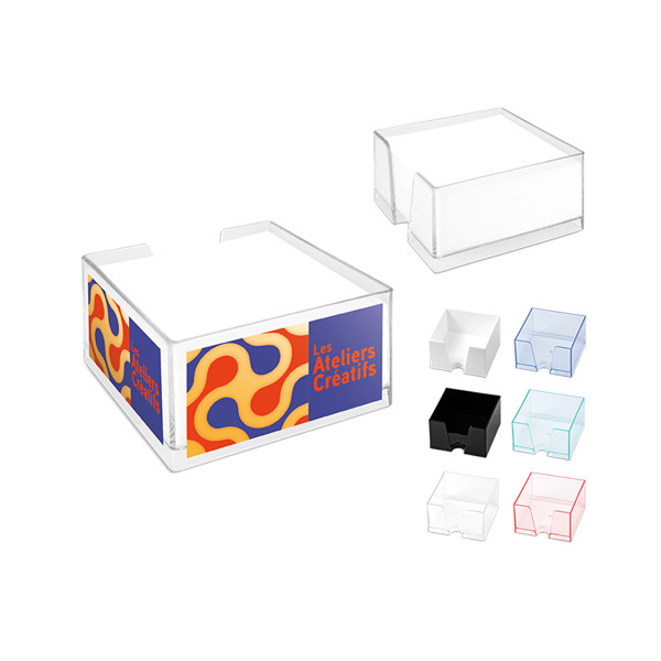 PAPER BLOCK HOLDER (PAPER BLOCK 89x89x77mm) - Blanc opaque / 