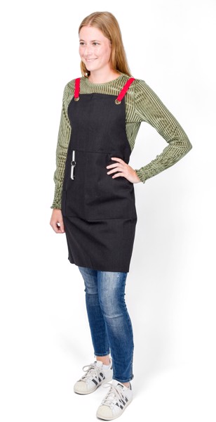 Avental de poliéter e algodão Liana - preto