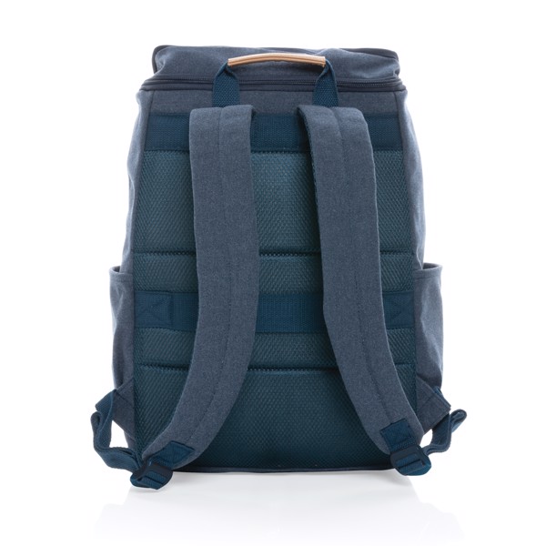 Impact AWARE™ 16 oz. recycled canvas 15" laptop backpack - Blue