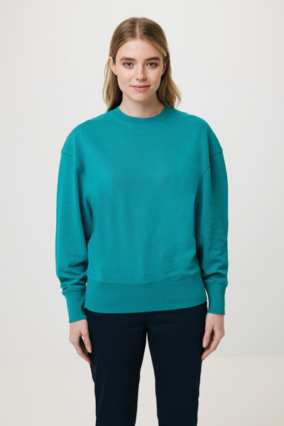 Sweater à col rond en coton recyclé Iqoniq Kruger - Verdigris / XXL