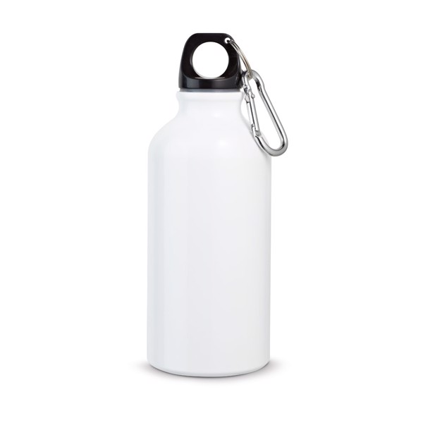 LANDSCAPE. Garrafa de desporto em alumínio com mosquetão 400 mL - Branco