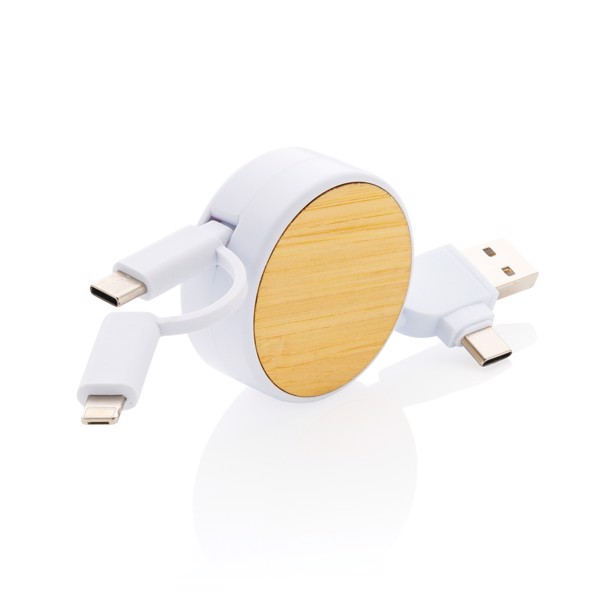 Ontario 6-v-1 kabel, 100 cm, recikliran TPE, bambus