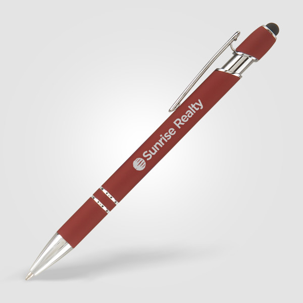 Stylo Prince Softy avec Stylet - Rouge / Jet d’encre 4 couleurs