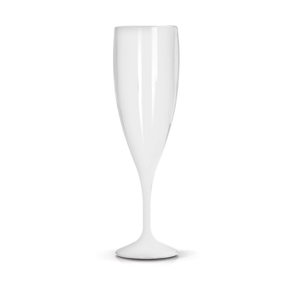 FLUTE A CHAMPAGNE EN PLASTIQUE REUTILISABLE TRITAN® 14 cl RAS BORD - Blanc opaque