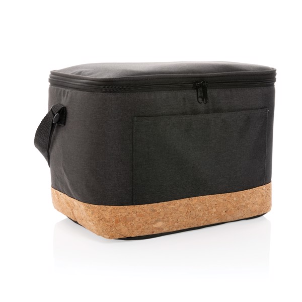 Impact AWARE™ XL RPET two tone cooler bag with cork detail - Black