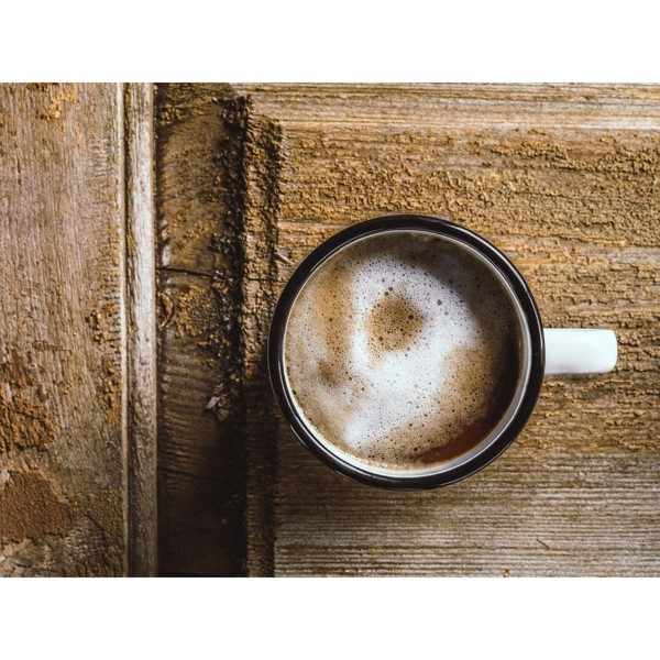 Retro Mug Émail 350 ml - Blanc / Noir