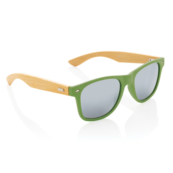 Lunettes de soleil en bambou et plastique recyclé RCS - Vert