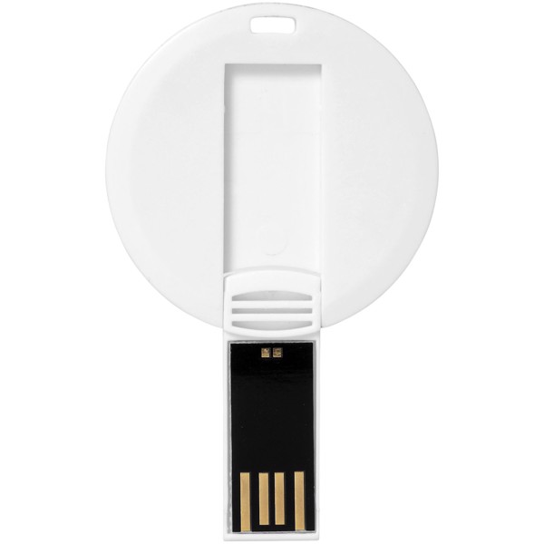 Round Credit Card USB-Stick - weiss / 8GB