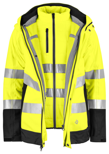 6445 Jacket 3-1 Hi Viz YELLOW/BLACK 4XL