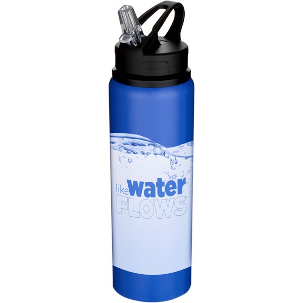 Bouteille d’eau Fitz de 800 ml en acier inoxydable recyclé certifié RCS à simple paroi - Bleu royal