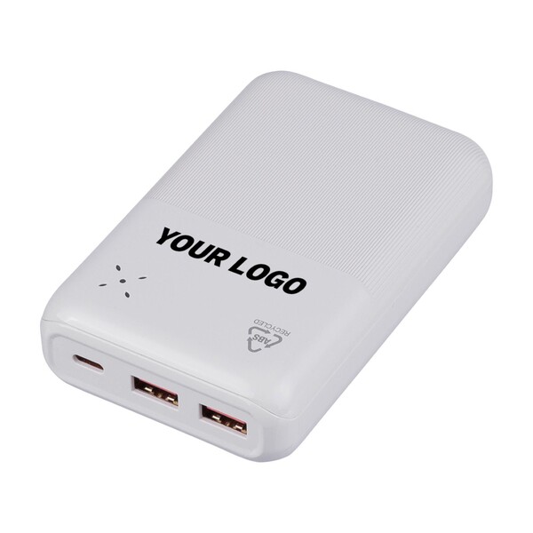 Recyklovaný ABS powerbank Rayen - Biela