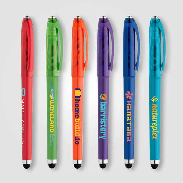 Prism Recycled Plastic Fidget Ball Stylus Gel Pen - Assorted / Silkscreen