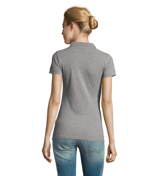 PERFECT Damskie POLO 180g Perfect Women - Szary melanż / 3XL