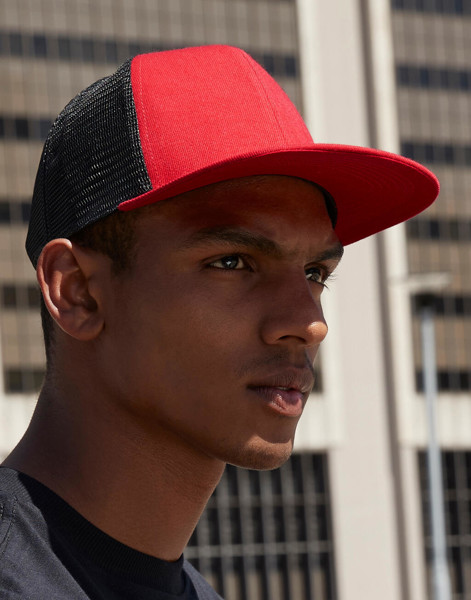 Original Flat Peak 6 Panel Trucker - Grey / Black / ONE SIZE