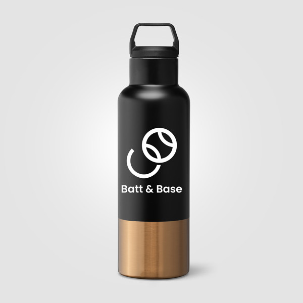 Aurelia Recycled Stainless Steel Vacuum Insulated Bottle - 640 ml - Black / 4 Colour inkjet