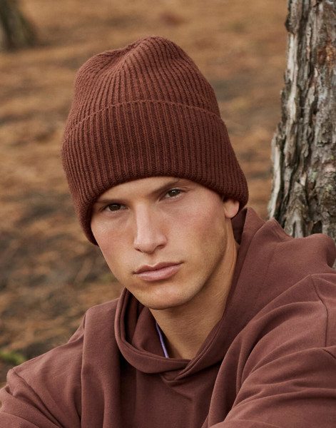 Oversized Cuffed Beanie - Walnut / ONE SIZE
