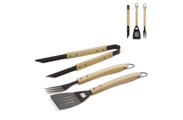 Barbecue tool set wood - Wood