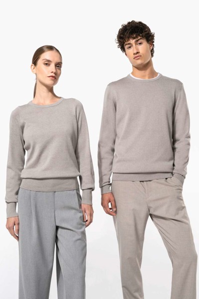 Men's Crew Neck Jumper - Grey Melange / 2XL