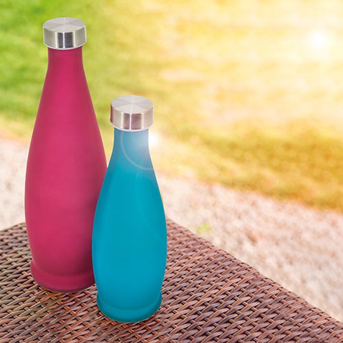 BOTELLA ESMERILADA 500ML "AQUA SANA" - Blanco