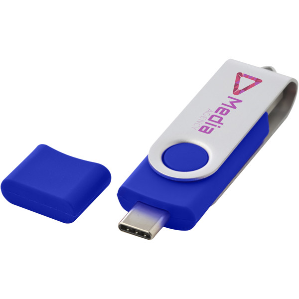 Clé USB-C rotative OTG - Bleu / 2GB