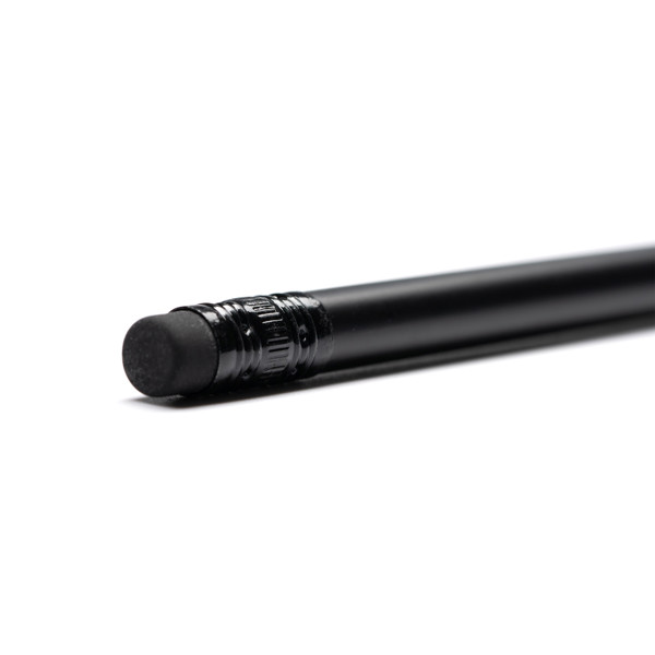 Personalised wooden pencil matt black with eraser