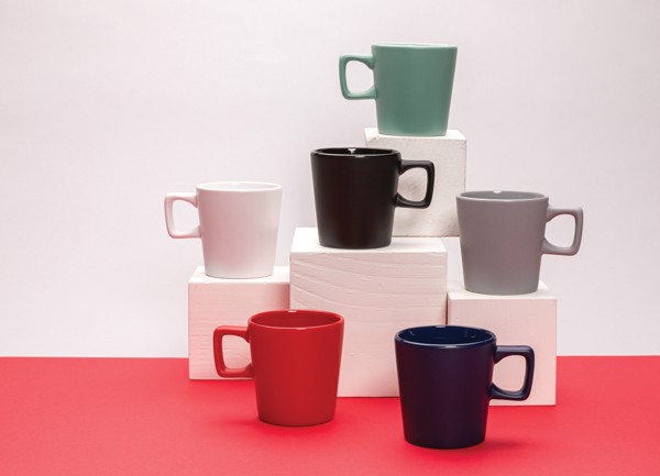 Ceramic modern coffee mug 300ml - White / White