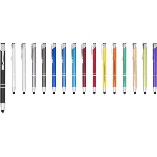 Moneta Kugelschreiber mit Metall Touchpen (blaue Mine) - schwarz