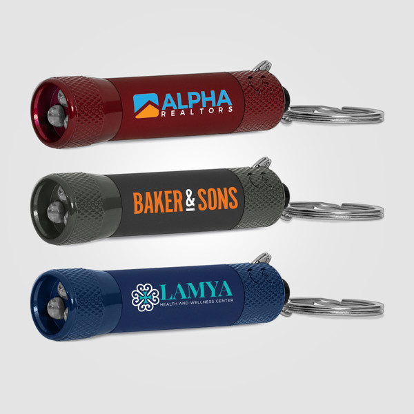 Chroma Softy Monochrome Classique Porte-clés lampe de poche à 3 LED - Assortiment / Jet d’encre 4 couleurs