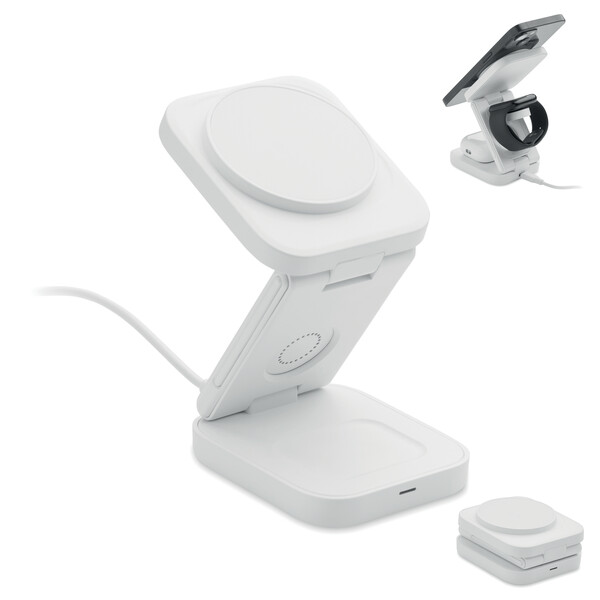 3in1 foldable charging station Satelit - White