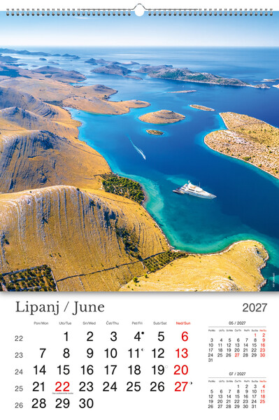 Okomiti zidni kalendar – Hrvatska / Croatia
