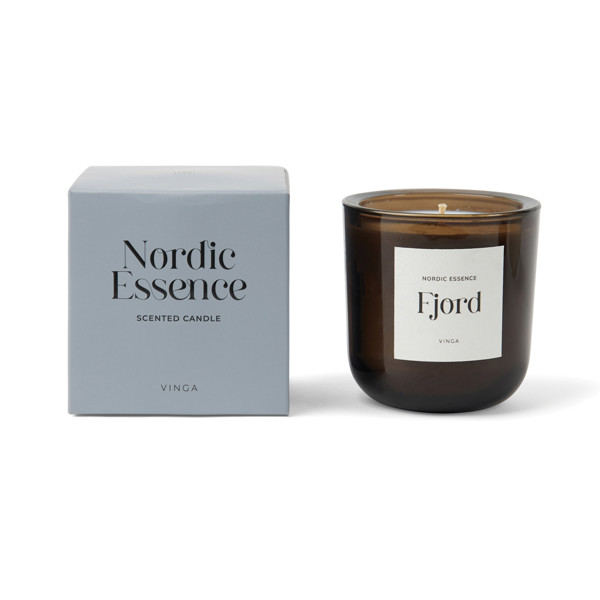 VINGA Grande bougie parfumée Nordic - Bleu / Marron Foncé