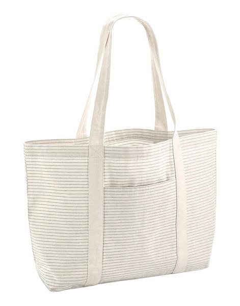 Striped Organic Cotton Shopper - Grey Stripe / ONE SIZE