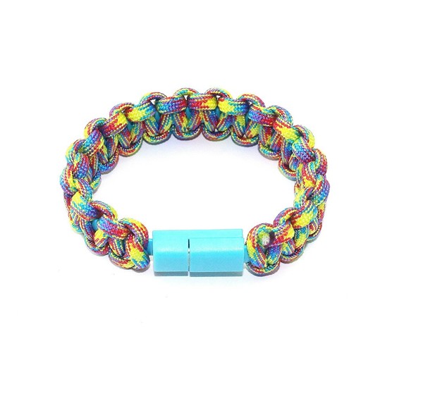 USB rechargeable paracord bracelet UC064 - BLACK