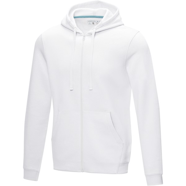 Ruby men’s organic recycled full zip hoodie - White / 2XL