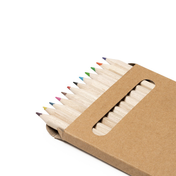 Personalized colored pencil set 12 units in recycled cardboard box