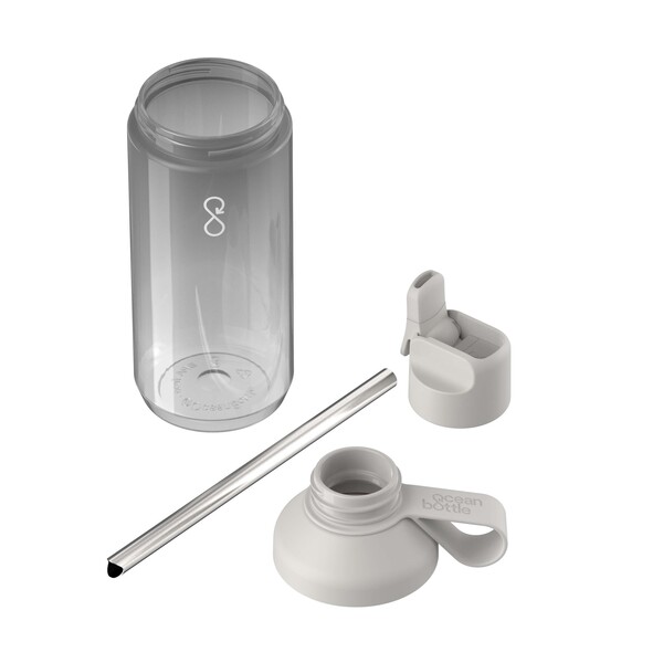 Ocean Bottle GO Clear 710 ml water bottle - Rock Grey