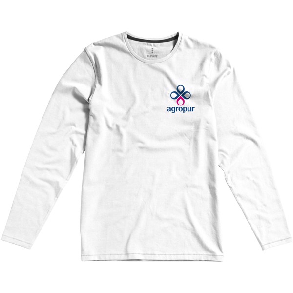 Ponoka langærmet økologisk t-shirt til mænd - Hvid / 3XL