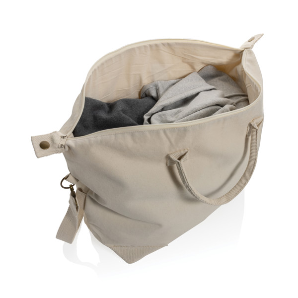 Kezar AWARE™ 500 gsm recycled canvas deluxe weekend bag - Off White