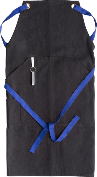 Tablier en polyester et coton Liana - bleu cobalt