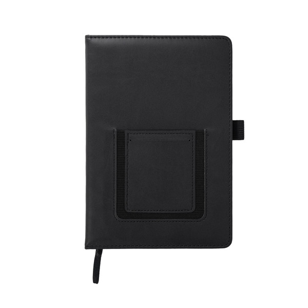 Eibar notepad with phone pocket - Black