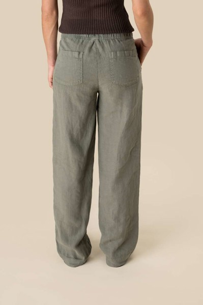 Eco-Friendly Ladies' Linen Washed Effect Trousers - S