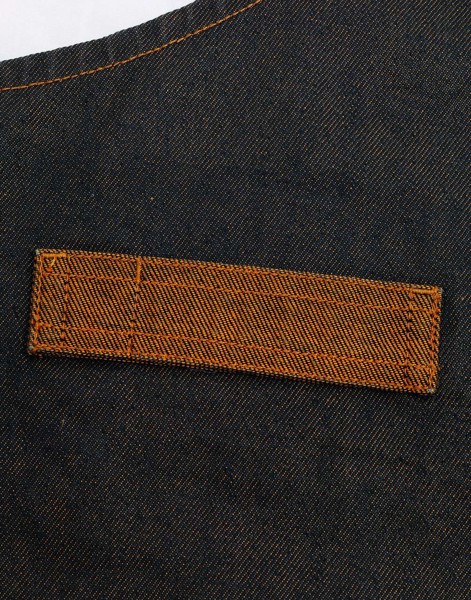 Traper pregača voštanog izgleda 'Division' s umjetnom kožom - Black Denim