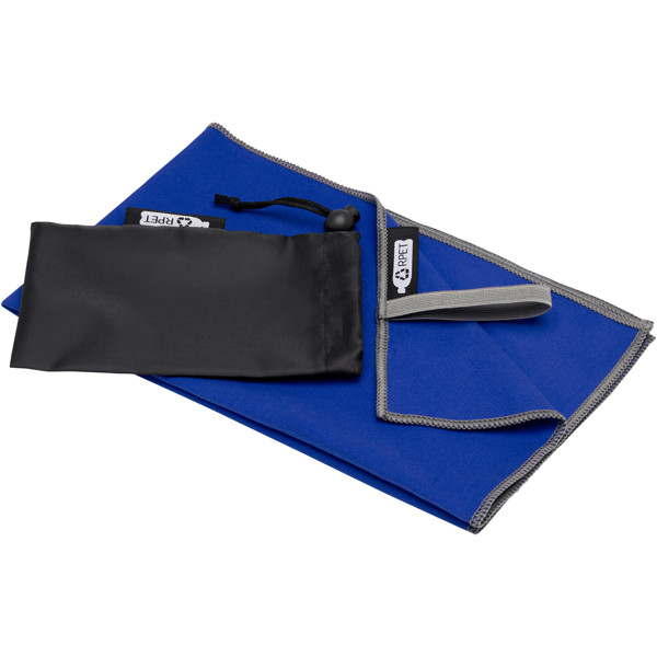 Asciugamano ultraleggero ad asciugatura rapida certificato GRS 30 x 50 cm Pieter - Blu royal