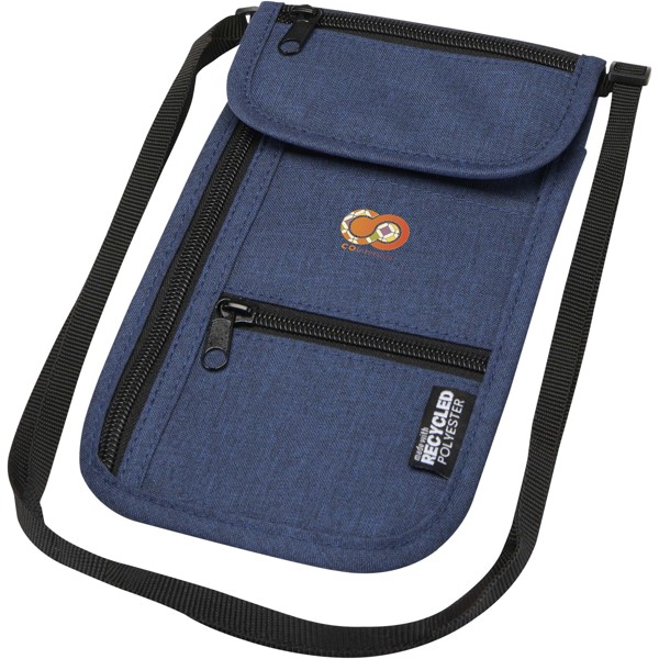 Pochette de voyage intelligente Ross recyclée et certifiée GRS - Bleu cobalt