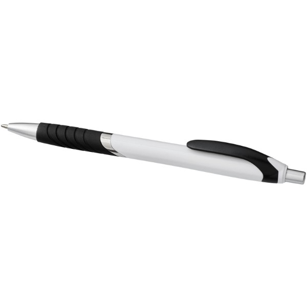 Kuličkové pero Turbo s gumovým úchopem - Bílá / Černá