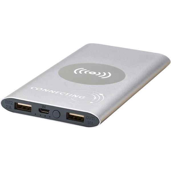 Juice 8000mAh trådløs powerbank - Sølv