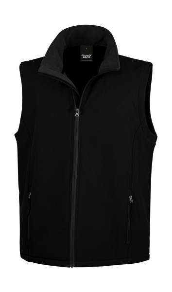 Men's Printable Softshell Bodywarmer - Black / Black / 2XL